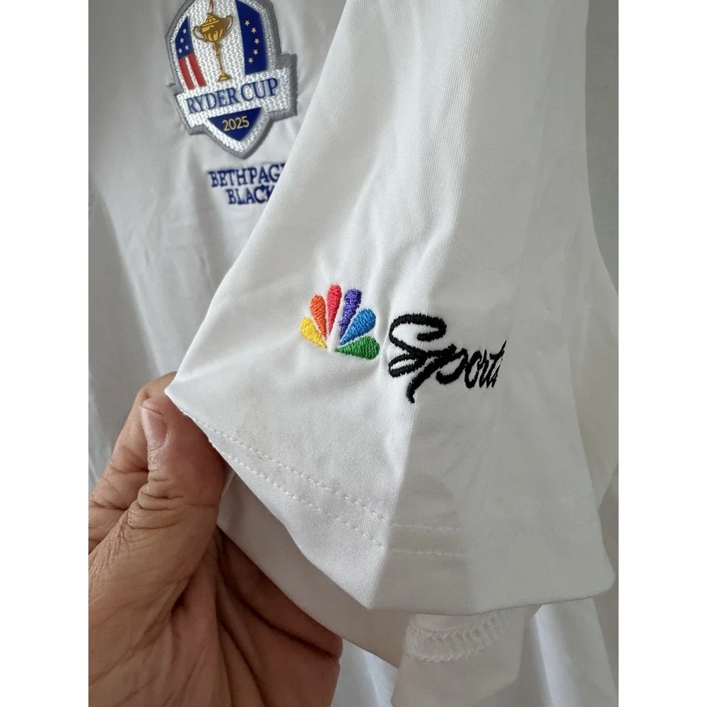 RLX Ralph Lauren 2025 Ryder Cup Bethpage Black Men's White Golf Polo Shirt L